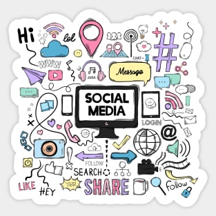 Social Media Theme Sticker